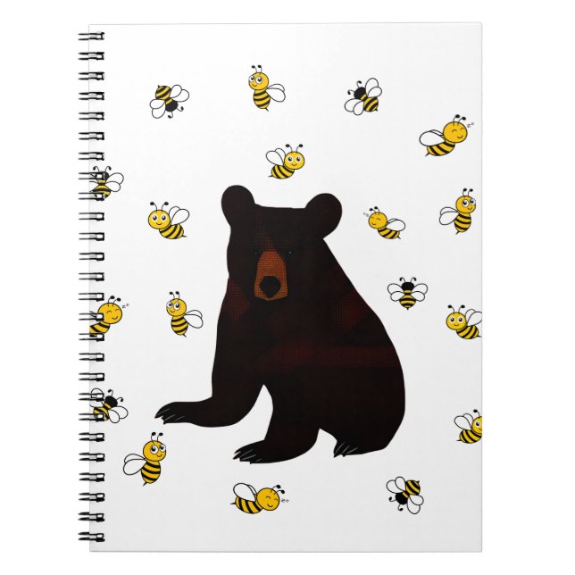Caderno Espiral Urso de Abelhas de Mel Pequeno (Frente)