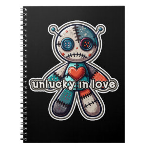Caderno Espiral Urso de boneca VOODOO triste AZARADO no AMOR