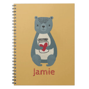 Caderno Espiral Urso de Cinza bonito