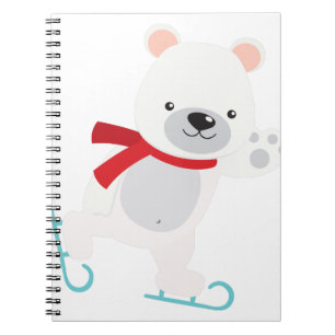 Caderno Espiral Urso De Inverno De Pé De Gelo