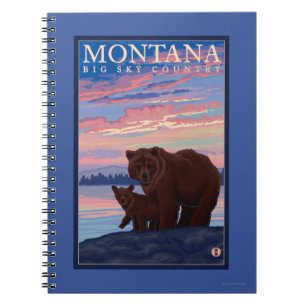 Caderno Espiral Urso de MontanaMomma e viagens vintage de Cub