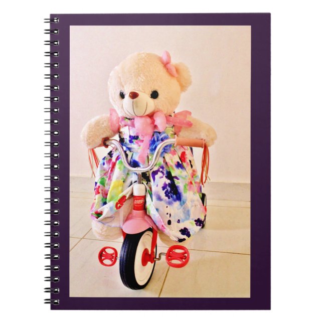 Caderno Espiral Urso de Teddy num Triciclo (Frente)
