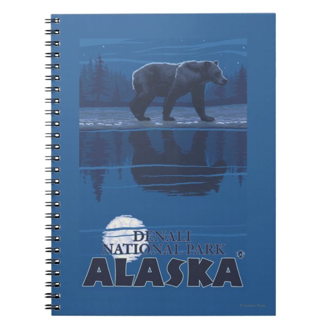 Caderno Espiral Urso em Lua - Parque Nacional de Denali, Alasca (Frente)