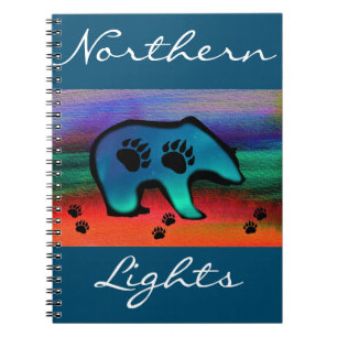 Caderno Espiral Urso-Espírito das Luzes do Norte do Urso