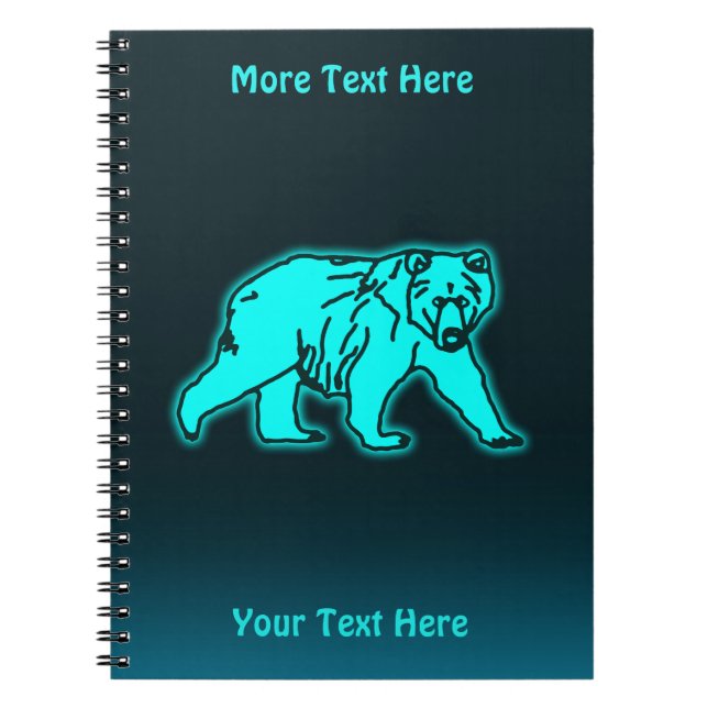 Caderno Espiral Urso Kodiak Azul (Frente)