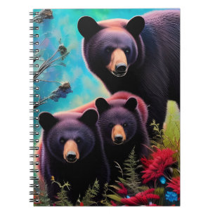 Caderno Espiral Urso mamão e filhotes