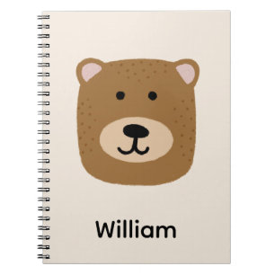 Caderno Espiral Urso marrom fofo