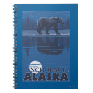 Caderno Espiral Urso no luar - Anchorage, Alaska