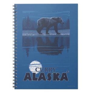 Caderno Espiral Urso no luar - caril, Alaska