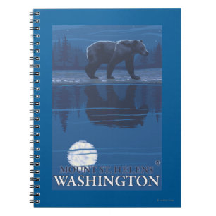 Caderno Espiral Urso no luar - Mount Saint Helens,