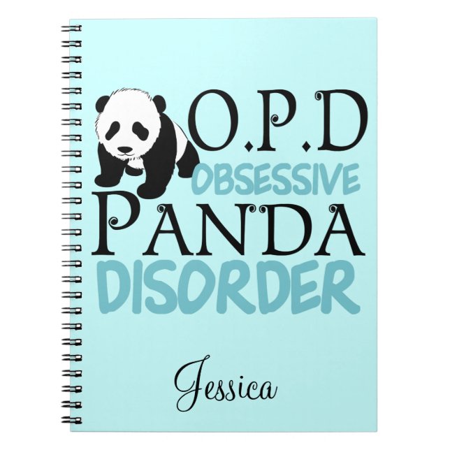 Caderno Espiral Urso Panda Bonito (Frente)