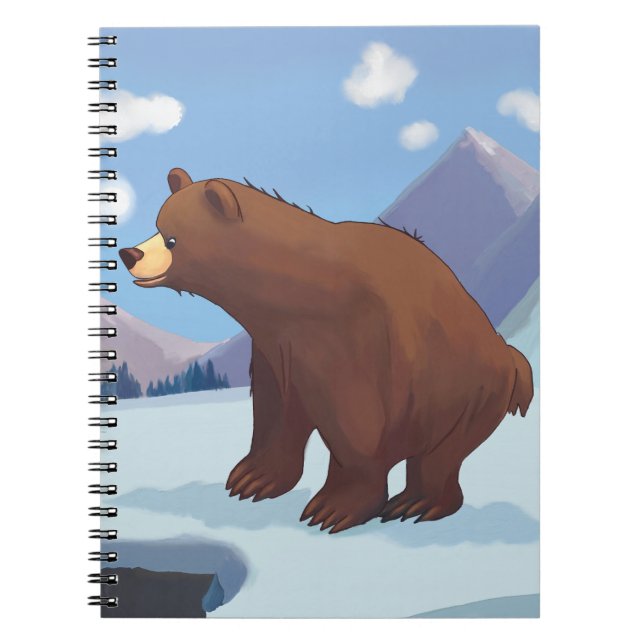 Caderno Espiral Urso pardo nas montanhas (Frente)