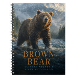 Caderno Espiral Urso Pardo Rio Alaskano ANIMAIS