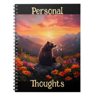 Caderno Espiral Urso Pensativo