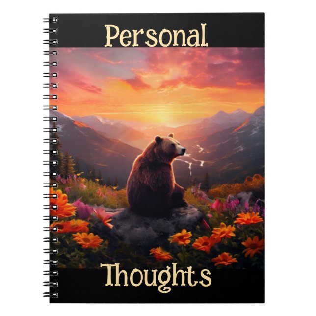 Caderno Espiral Urso Pensativo (Frente)