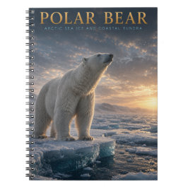Caderno Espiral Urso Polar Ártico Mar Gelado ANIMAIS