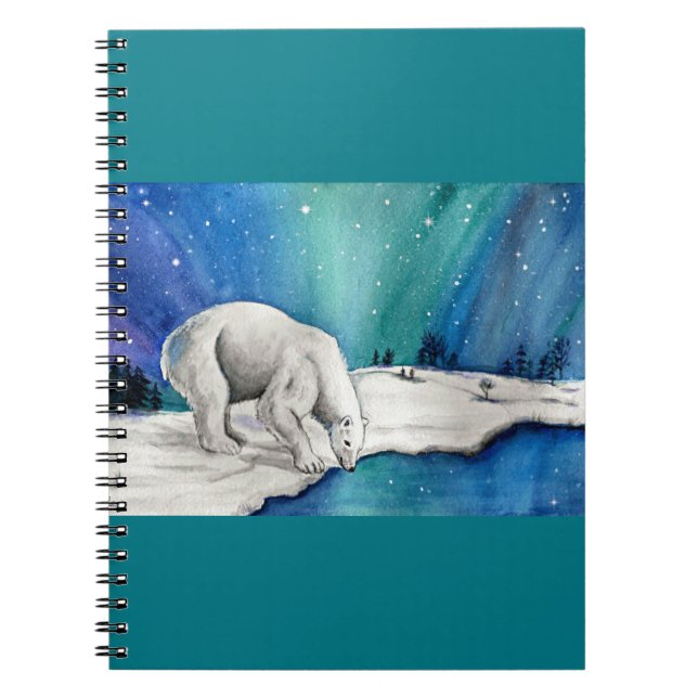 Caderno Espiral Urso Polar Aurora (Frente)