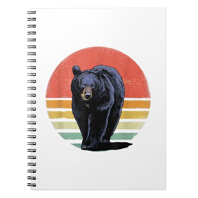 Caderno Espiral Urso Preto da Imagem Retroativa (Frente)