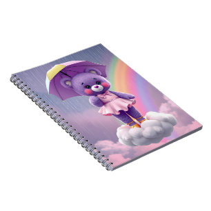 Caderno Espiral Urso Rara ~ Roxo