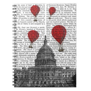 Caderno Espiral US Capitólio Building and Red Hot Air Balloons