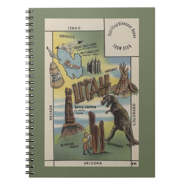 Caderno Espiral UtahRepresentações de Sites a Ver em Utah (Frente)