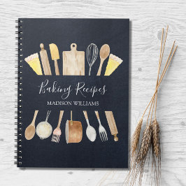 Caderno Espiral Utensílios De Cozinha De Aquarelas - Receitas Pret