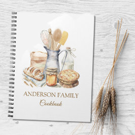Caderno Espiral Utensílios de Cozinha para Assar Receitas da Famíl