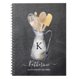 Caderno Espiral Utensílios de Cozinha Personalizados Jar Receita