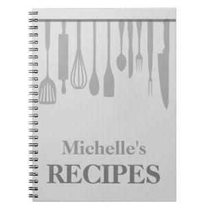 Caderno Espiral Utensílios de cozinha personalizados receita