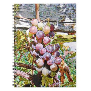 Caderno Espiral uvas