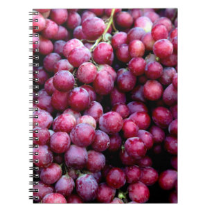 Caderno Espiral Uvas de vinho tinto