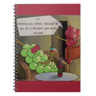 Caderno Espiral Uvas Divórcios Engraçado