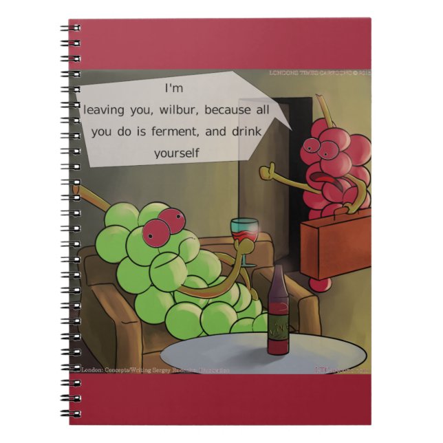 Caderno Espiral Uvas Divórcios Engraçado (Frente)