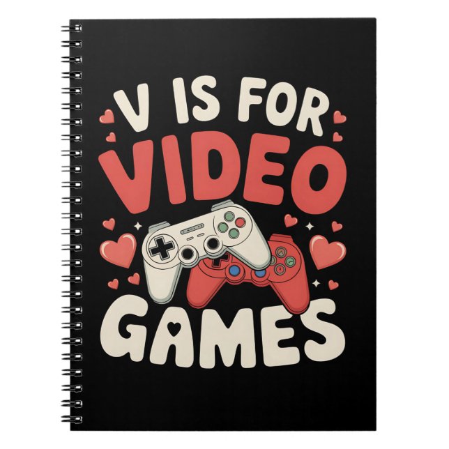 Caderno Espiral V É Para Videos games Engraçado Gamer De Dias de o (Frente)