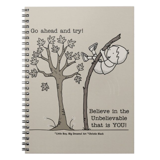 Caderno Espiral Vá em frente e tente (Frente)