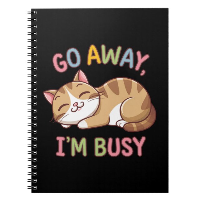 Caderno Espiral Vá embora, estou ocupado (Frente)