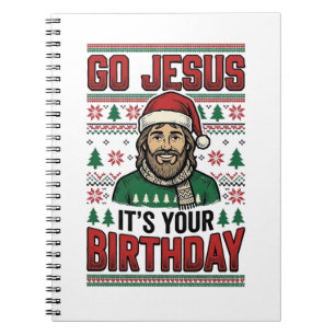 Caderno Espiral Vá Jesus Camisa Vintage de Natal de Aniversário