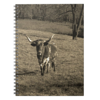 Caderno Espiral Vaca-boi rustica do Texas Longhorn