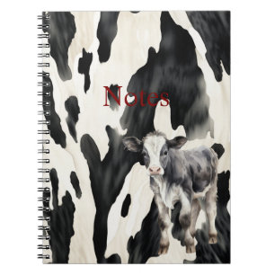 Caderno Espiral Vaca branca fazenda preta