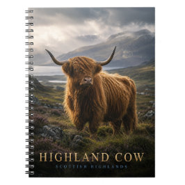 Caderno Espiral Vaca das Terras Altas Terras Altas Escocesas ANIMA