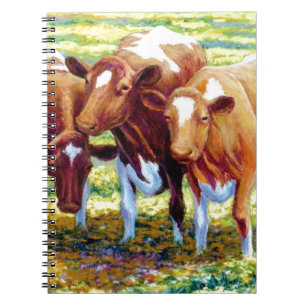 Caderno Espiral Vaca de leiteria das vacas na imagem da pintura do