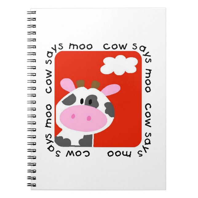 Caderno Espiral Vaca Diz Moo (Frente)