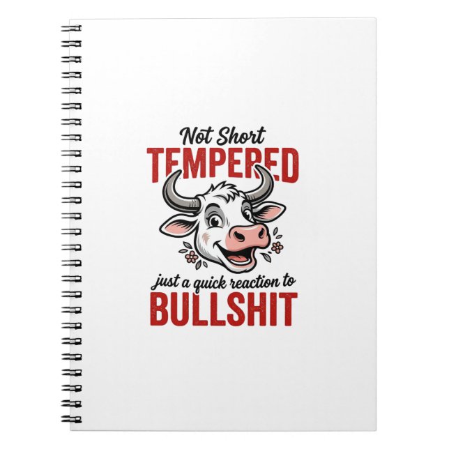 Caderno Espiral Vaca Engraçada Temperada Vintage (Frente)