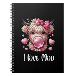 Caderno Espiral Vaca Highland Adorable Namorados (texto branco)