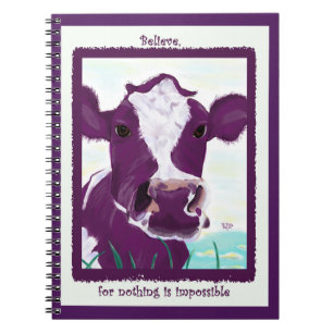 Caderno Espiral Vaca roxa que contempla bastante possivelmente o