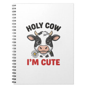 Caderno Espiral Vaca Sagrada Eu Sou Fofa Vaca Engraçada Desenho Vi