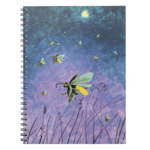 Caderno Espiral Vagalumes em uma noite de verão tranquila