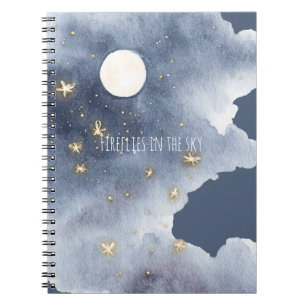 Caderno Espiral Vagalumes no Céu Lua Lá no Alto
