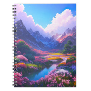 Caderno Espiral Vale Mesmerizante Adorcido com Flores Coloridas