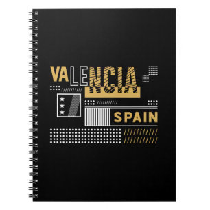 Caderno Espiral Valência Espanha Tipografia Moderna Desenho de Via
